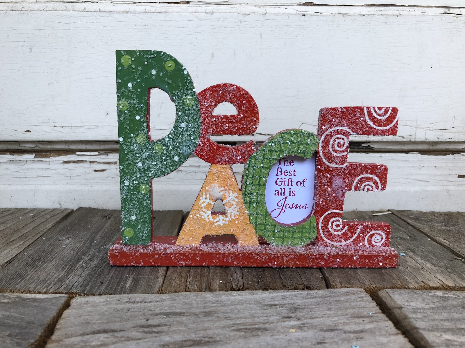 AGD Christmas Decor - Religious Peace Joy Noel Chucky Words