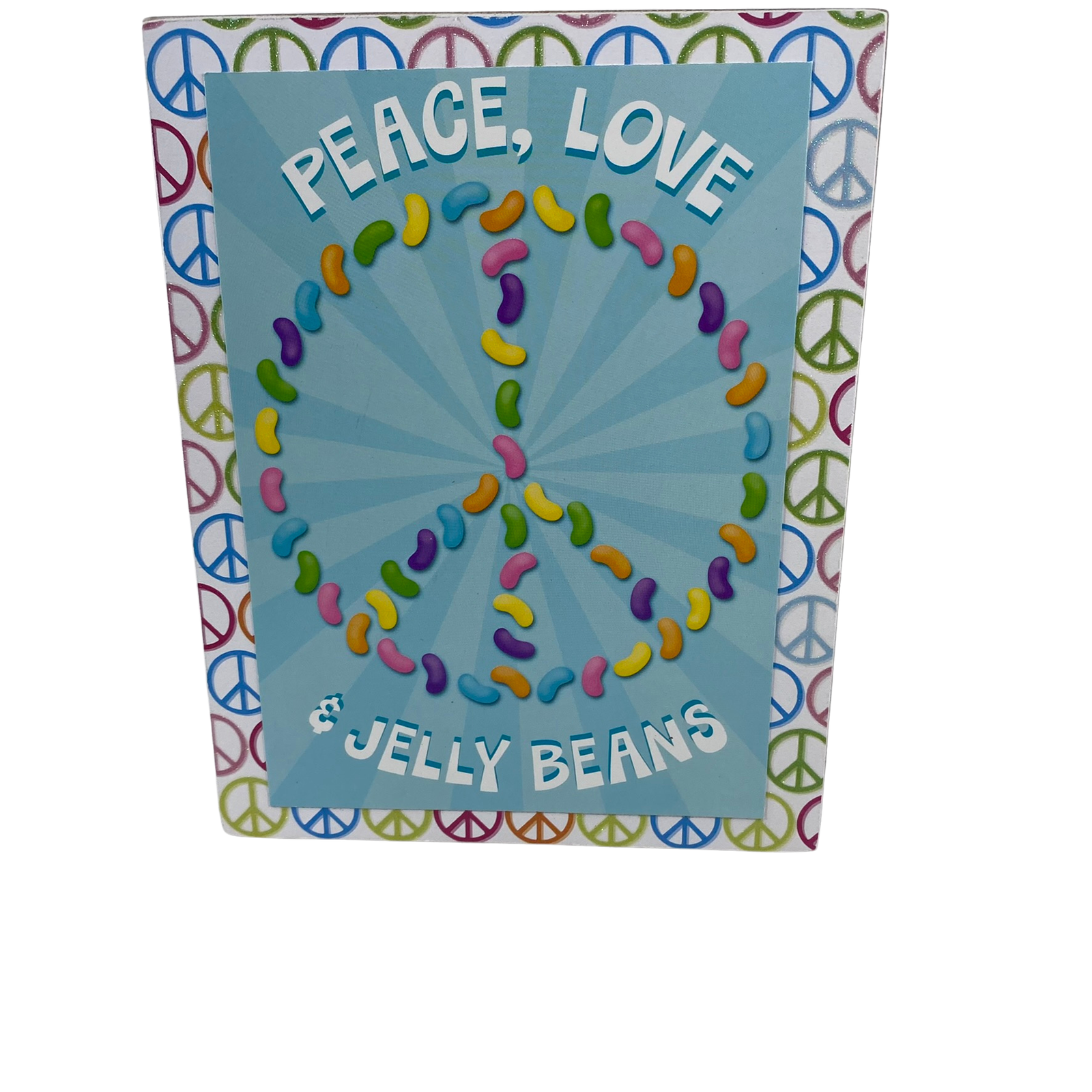 AGD Easter Decor - Peace Love and Jelly Beans Reversible Block Sign