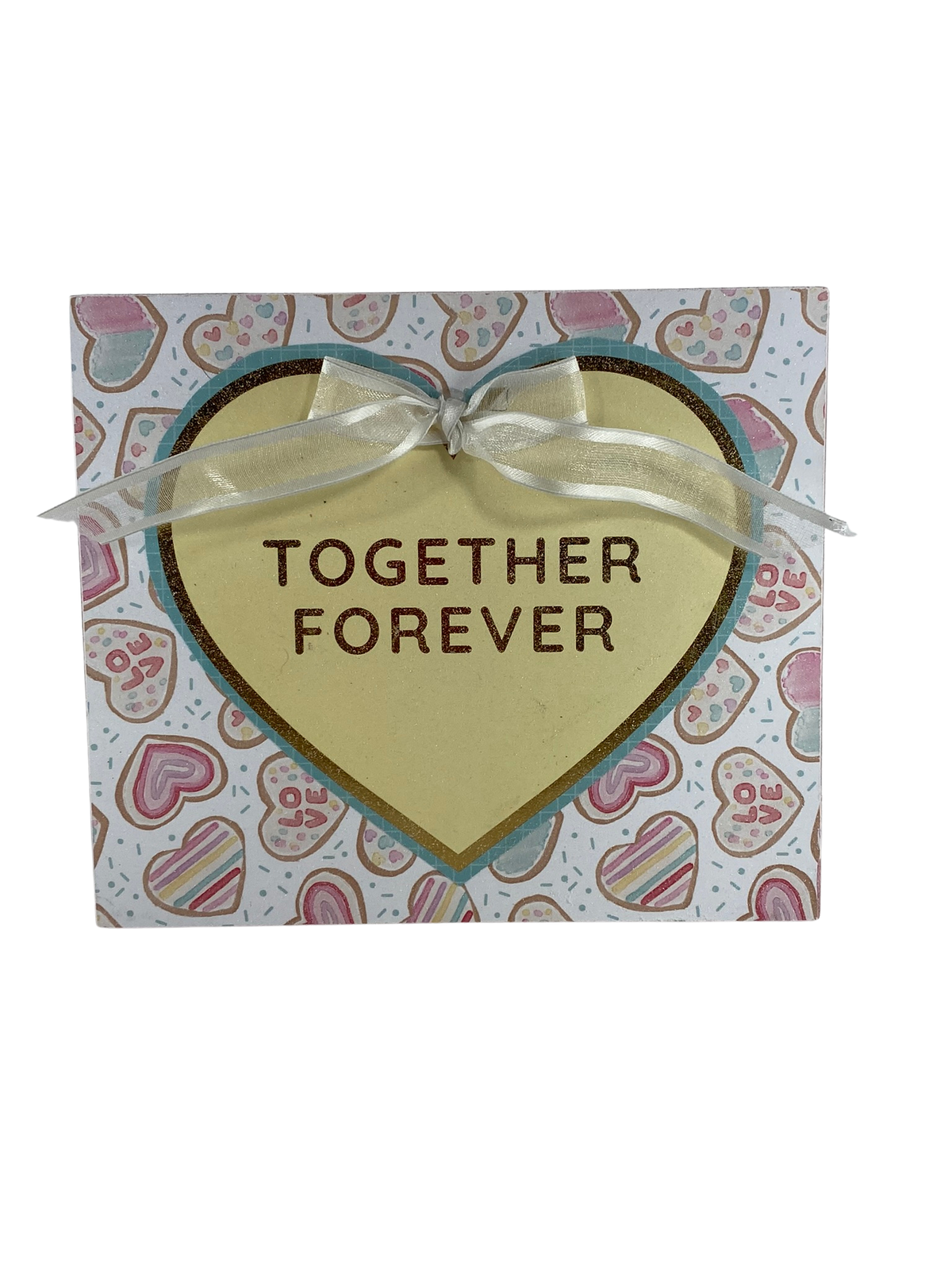 AGD Valentines Decor - Be My Valentine Together Forever Reversible Block Sign