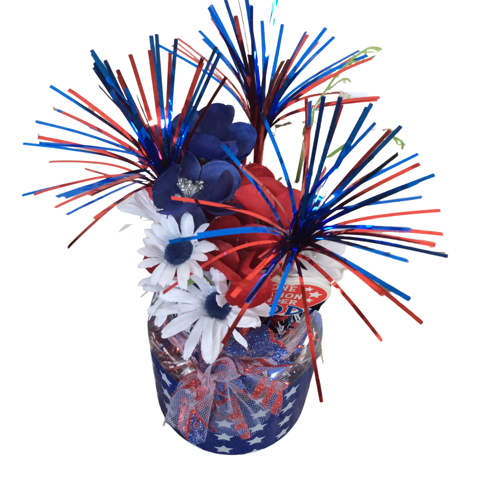 AGD Patriotic Decor - God Bless America Small Floral Centerpiece