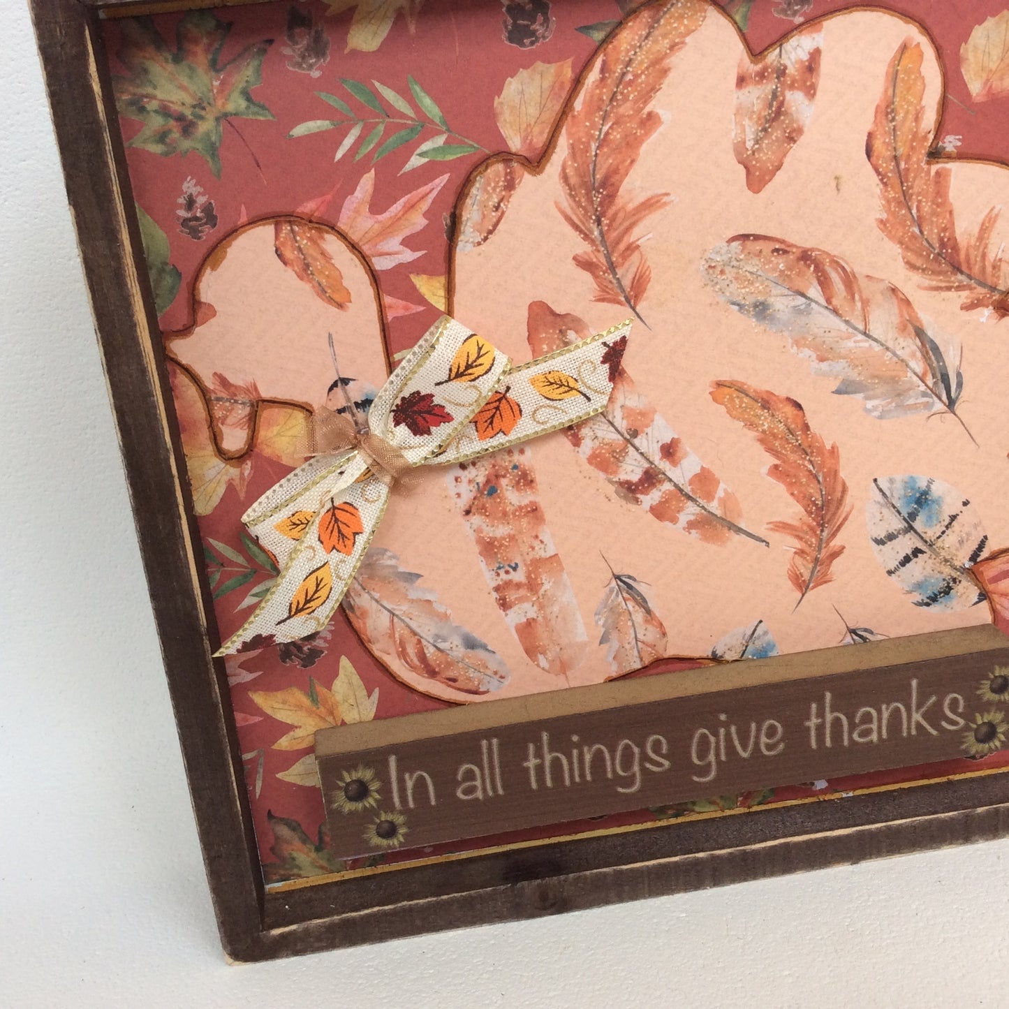 AGD Fall Decor - In All Things Give Thanks Turkey Inset Sign