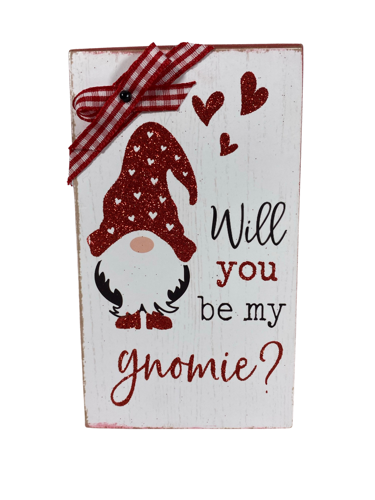 AGD Valentines Decor - Chunky Heart and Be My Gnomie Box Sign 2pc