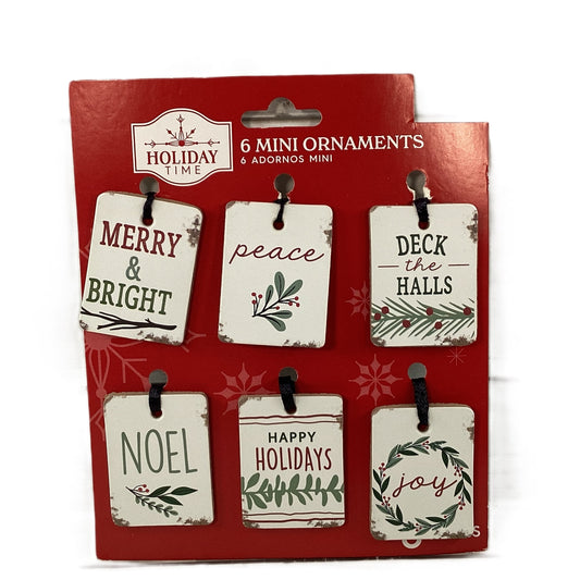 WM Christmas Decor - Miniature Tree Woodland Ornaments 6pc Set