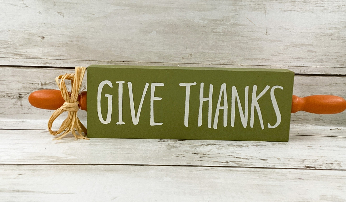 AGD Fall Decor - Falling Leaves Hello Pumpkin Wood Rolling Pin Signs 3pc