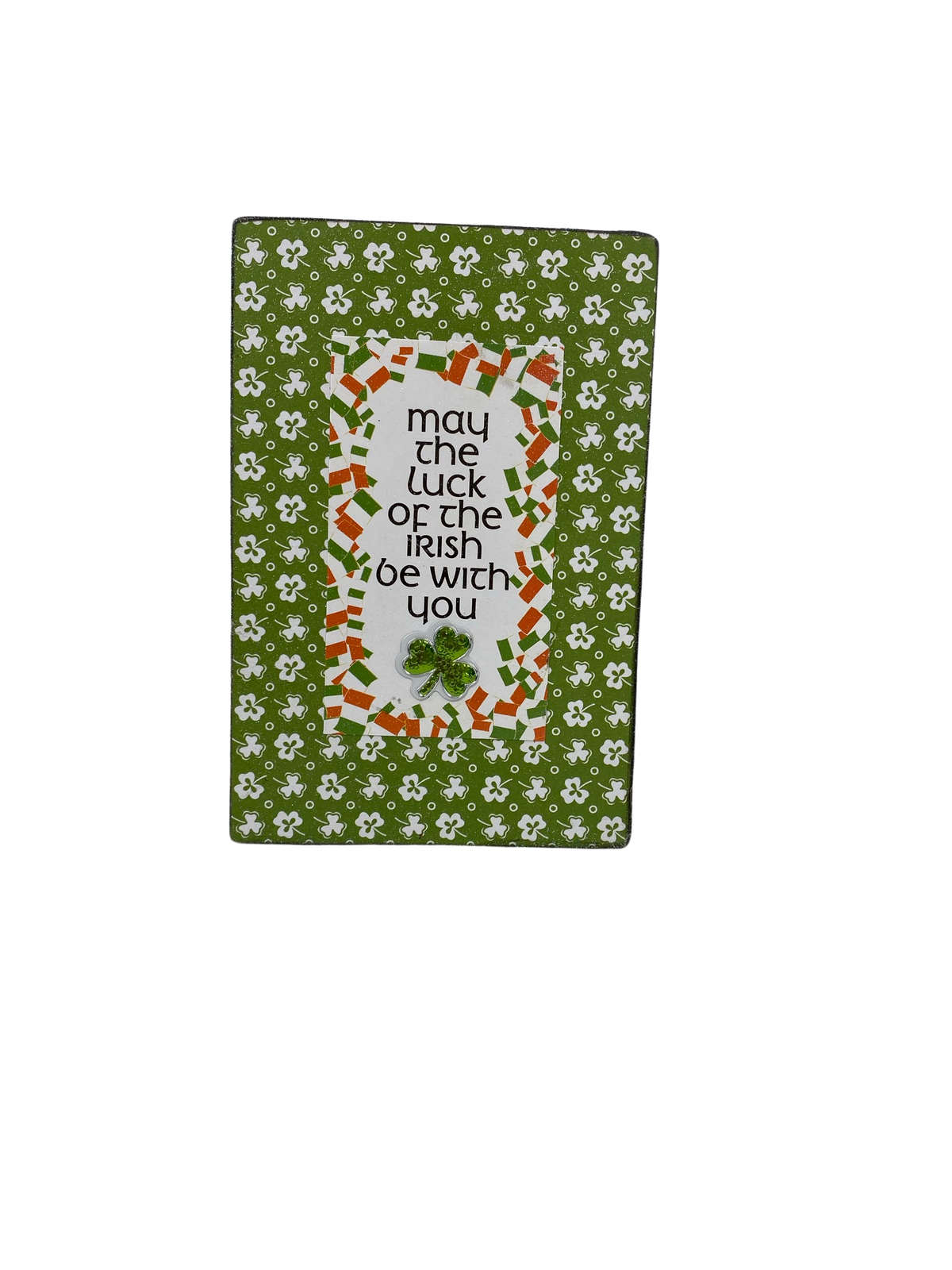 AGD St Patrick's Decor - Luck of the Irish Horseshoe Reversible Box Sign