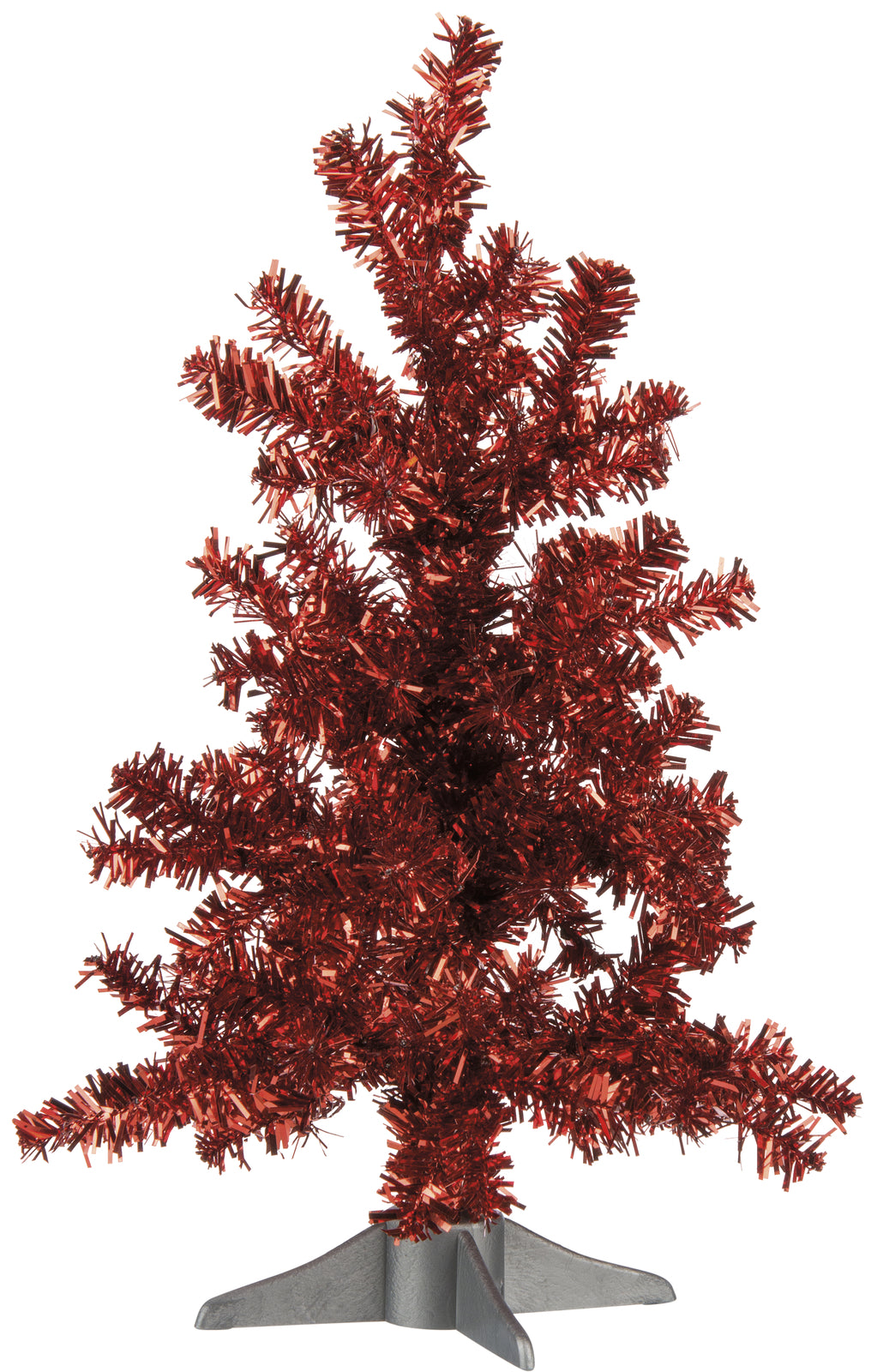 PBK Christmas Tinsel Trees - Bright Shiny Red 12inch 2pc Set