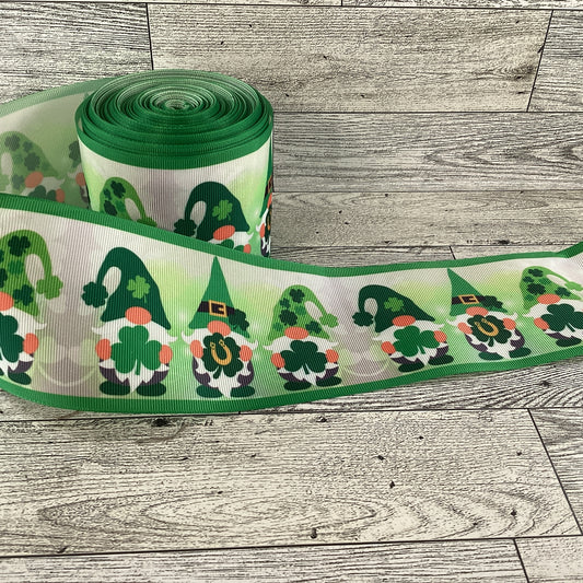 Craft Supply - St Patrick Gnome Tophat 3 Inch Ribbon 5 yards