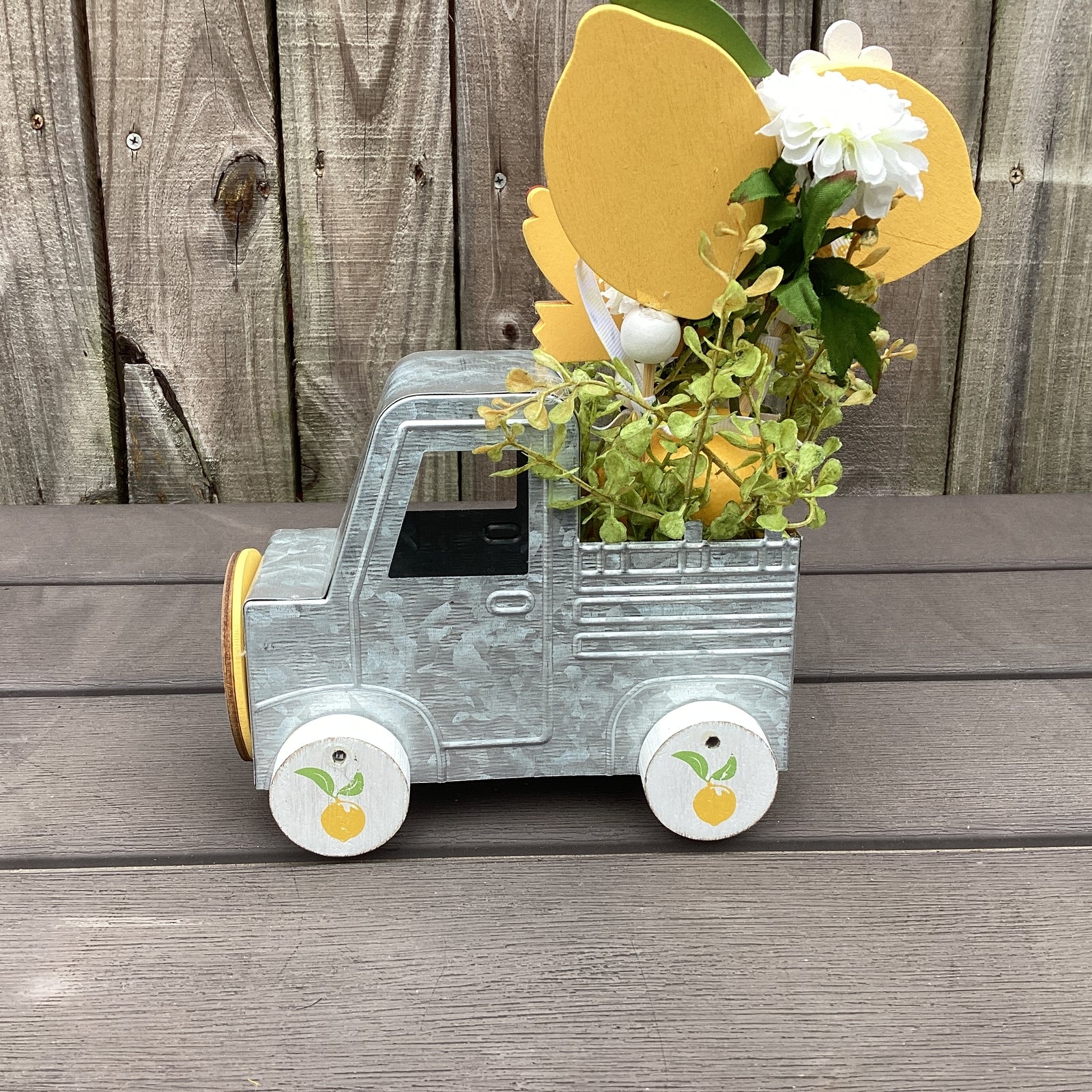 AGD Spring Decor - Lemonade Days Floral Galvanized Metal Truck Display