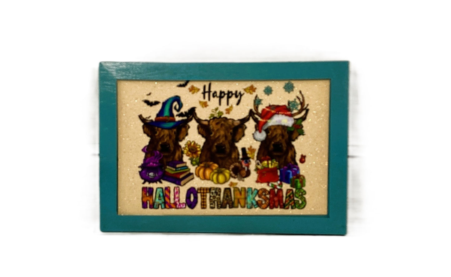 AGD Fall Decor - Highland Scottish Cow Hallothankmas Seasonal Sign