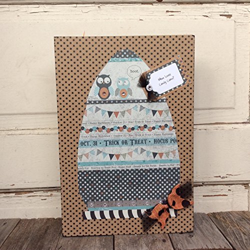 AGD Halloween Decor - Who Loves Candy Corn OWL Box Sign