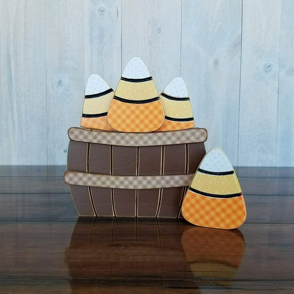FD Halloween Craft Decor - DIY Wood Candy Corn 3pc Set
