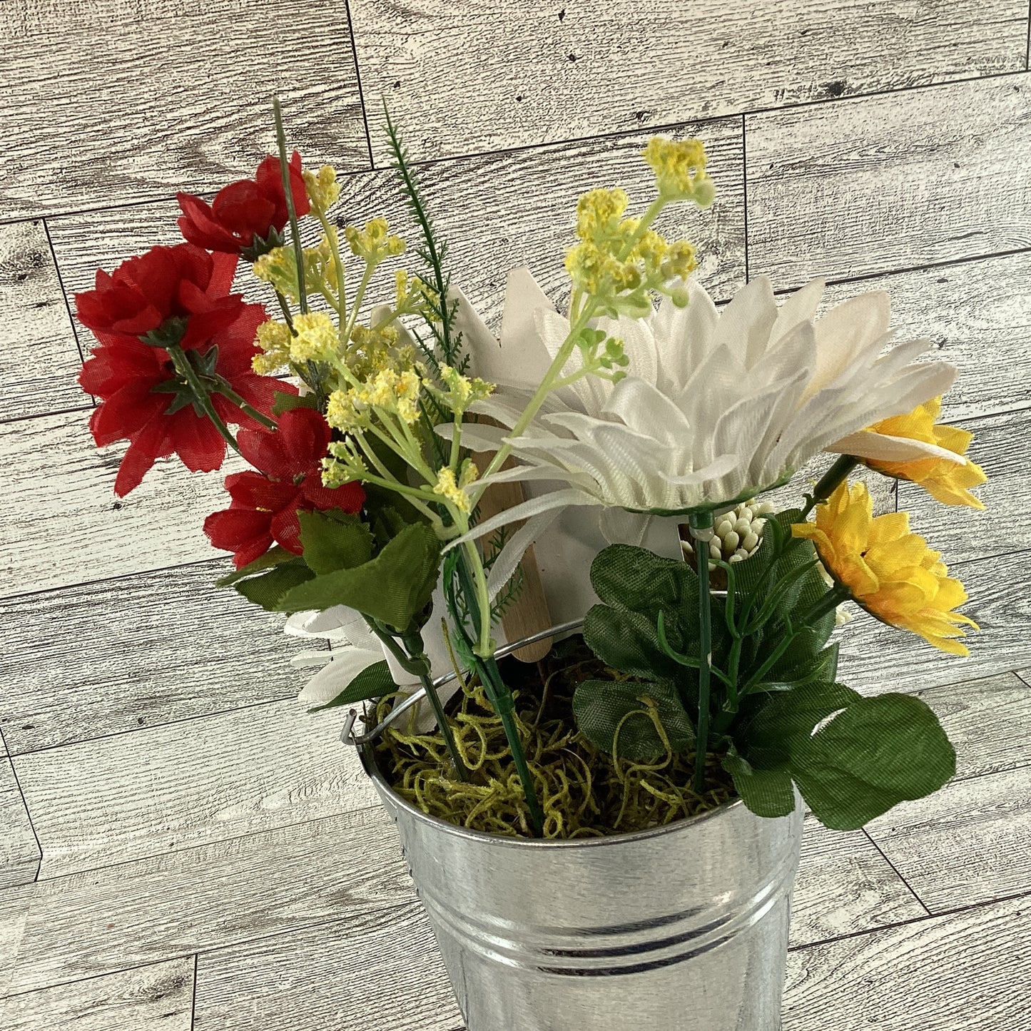 AGD Teacher Gift Decor -  Teach Love Inspire Galvanized Floral SM Display