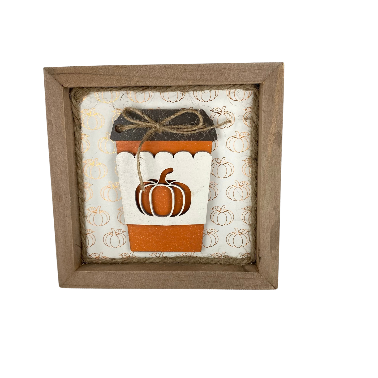 AGD Fall Decor -  Pumpkin Spice 3-D Grateful Reversible Wood Box Sign