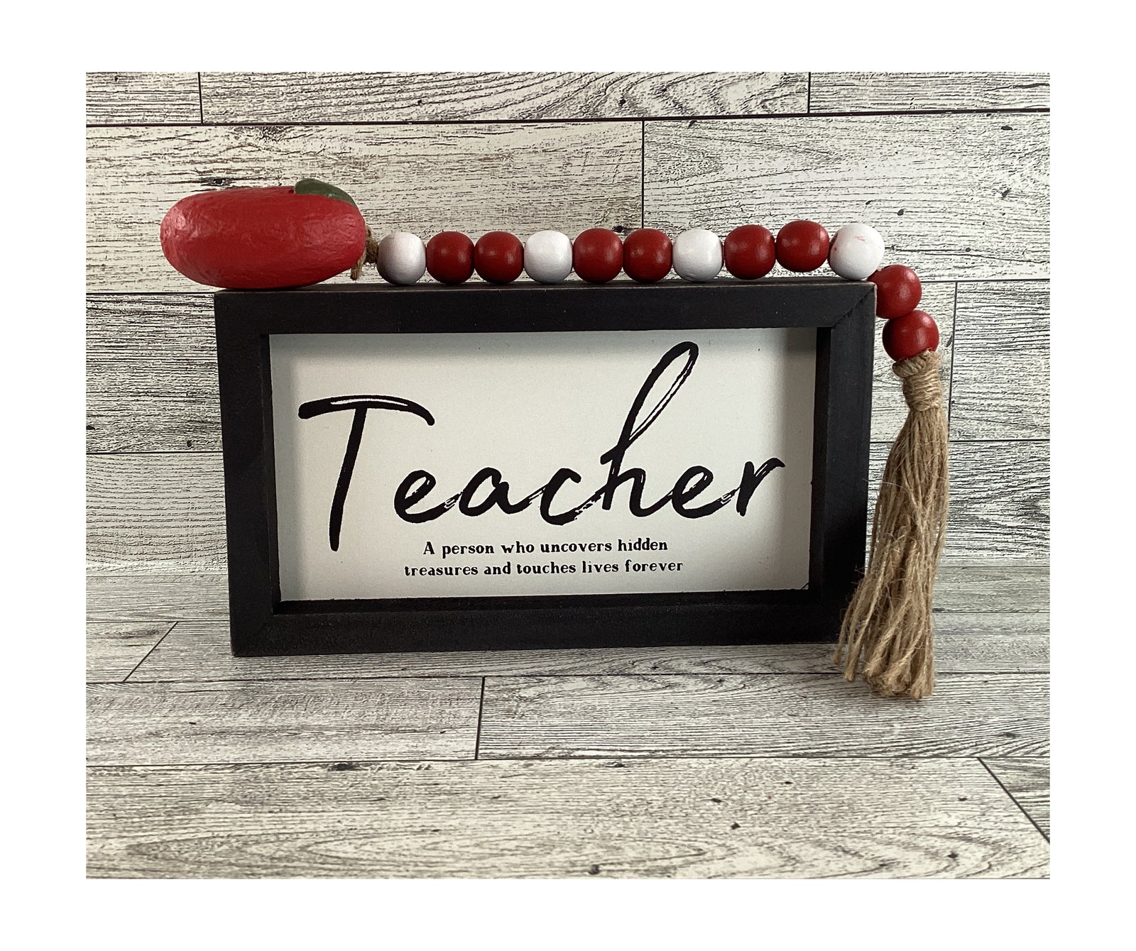 AGD Teacher Gift - Garland and Touch Lives Forever Box Sign 2pc