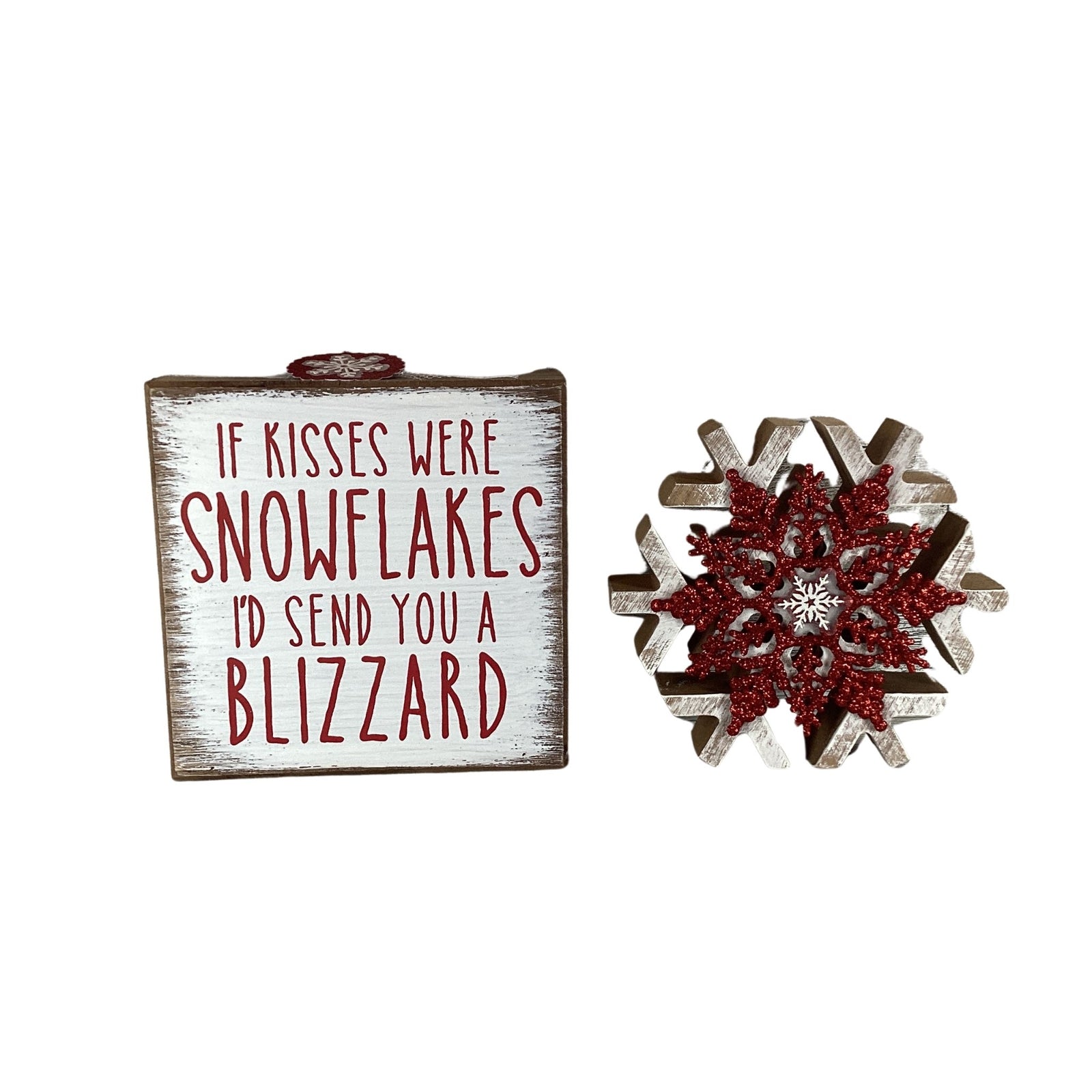 AGD Christmas Decor - Snowflake Kisses Blizzard Tier Tray 2pc Set