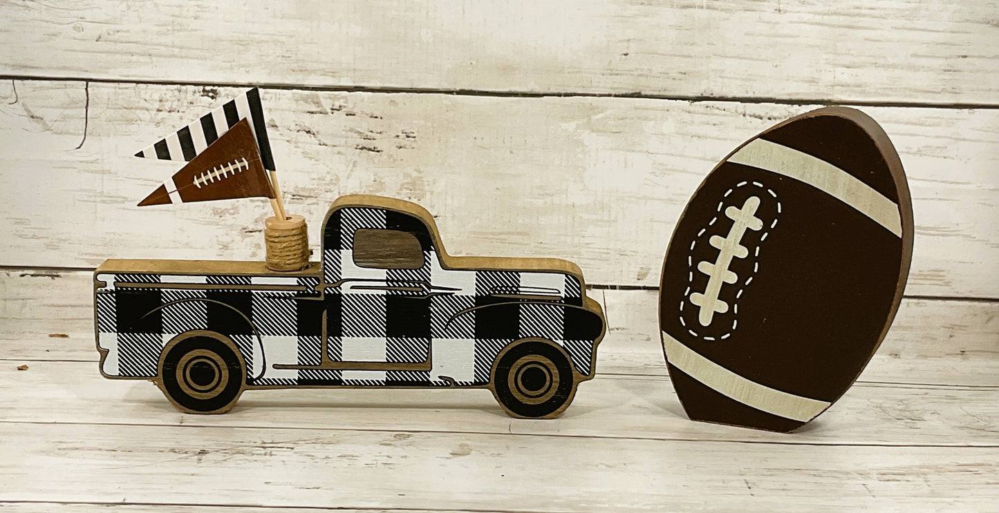 AGD Fall Decor - Truck Football Superbowl Party Theme  Decor 4pc