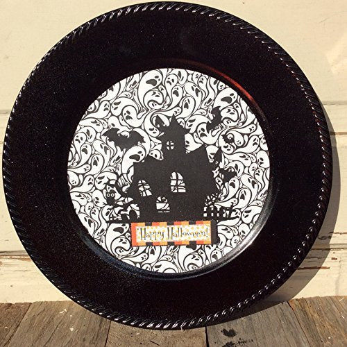 AGD Halloween Decor - Haunted House Charger Plate Display Sign
