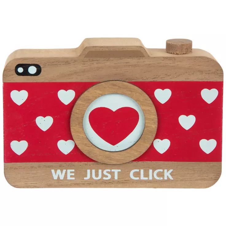 HL Valentines Decor - We Click Camera Chunky Wood Sitter