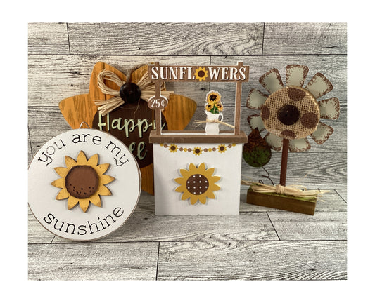 AGD Fall Decor -  Acorn Sunshine Sunflowers Booth Sign Tier Tray Set