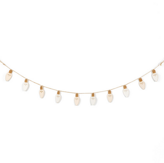 Adams Christmas Decor - Natural Wood C-9 Light Bulb Garland 38-inch