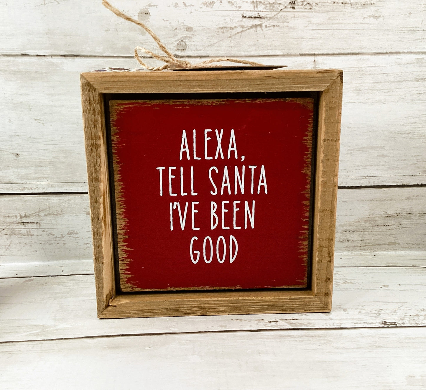 AGD Christmas Decor - Santa Reindeer Rudolph Amazon Alexa Inset Box Sign