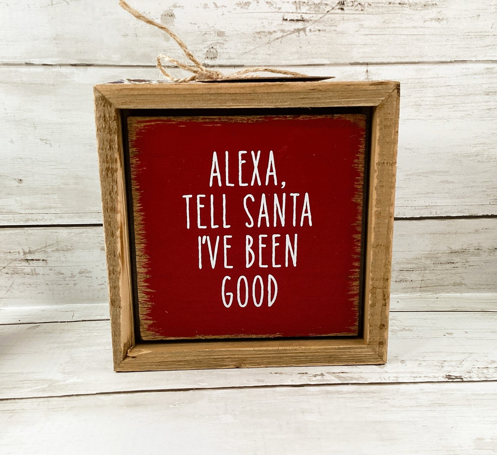AGD Christmas Decor - Santa Reindeer Rudolph Amazon Alexa Inset Box Sign