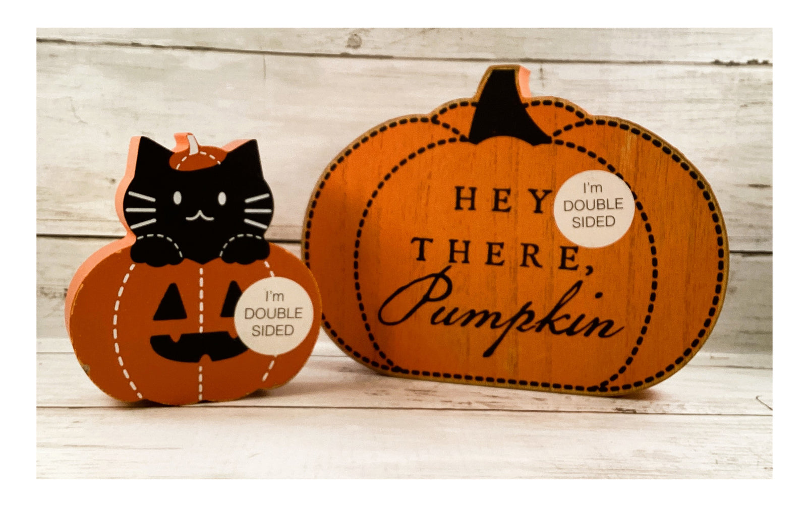 AGD Halloween Decor - Happy Meow O Ween Chunky Cat Pumpkin 2pc
