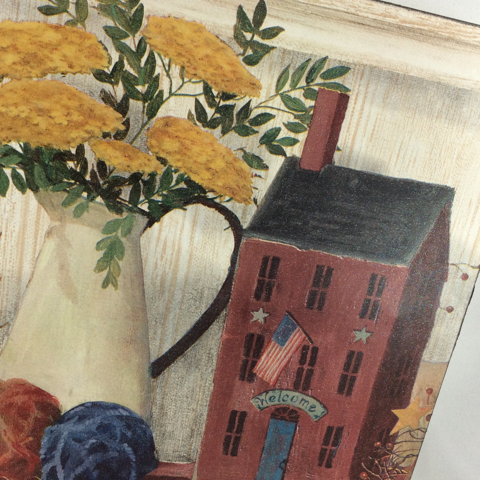 AGD Patriotic Decor - Prim Americana Welcome Pipberry Art Box Sign