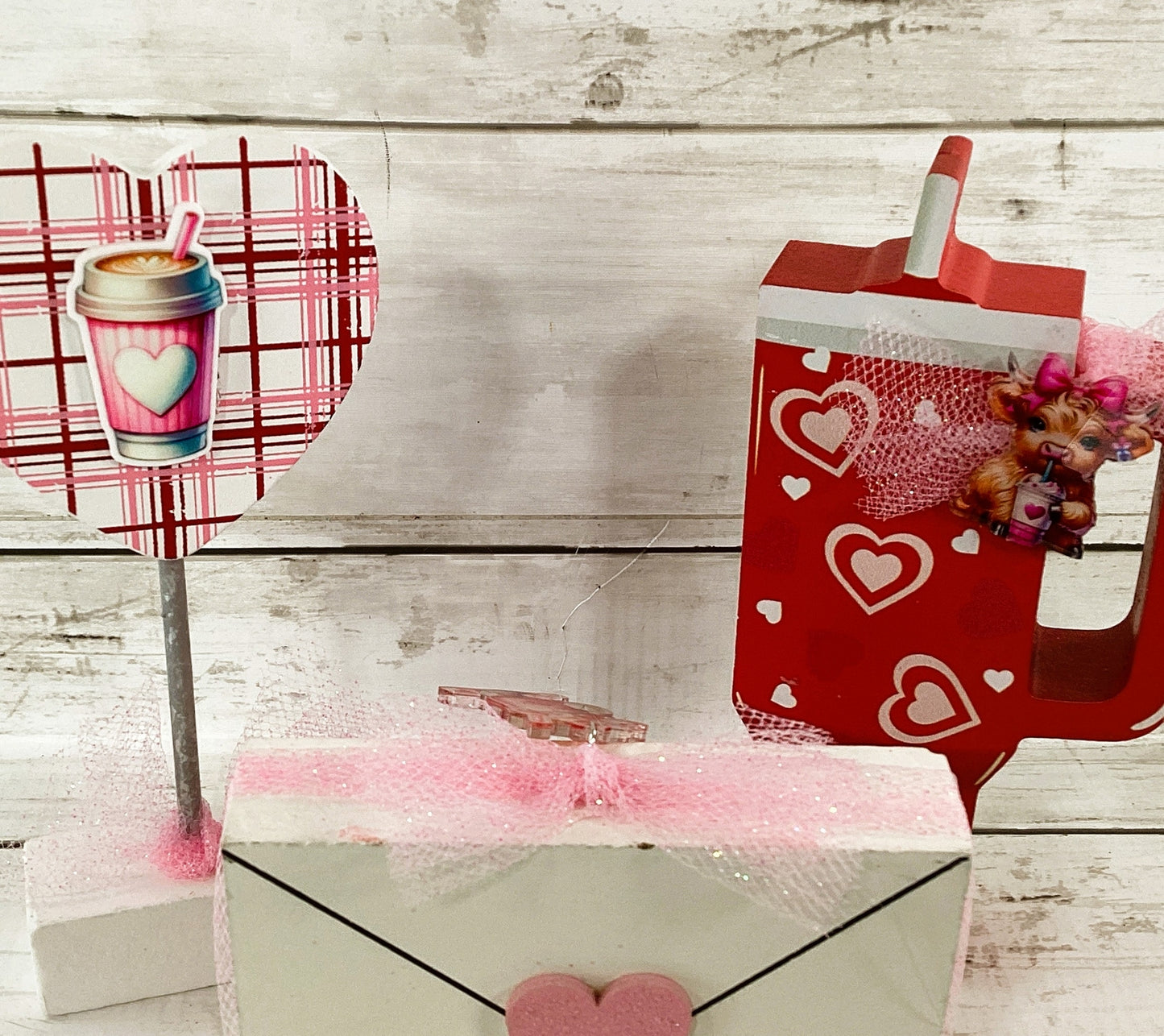 AGD Valentines Decor - Love You a Latte Coffee Cup Tier Tray 3pc