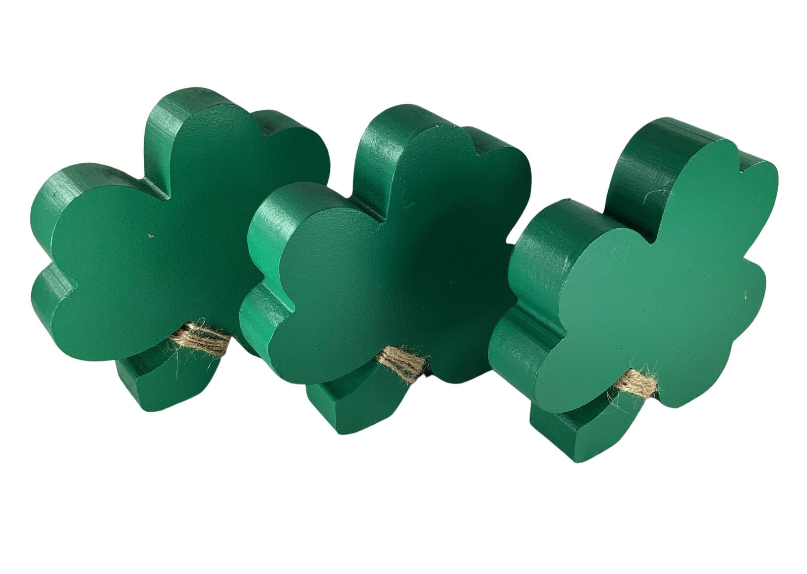 AGD Saint Patrick Decor - Chunky Wood Shamrock Sitter 3pc Set