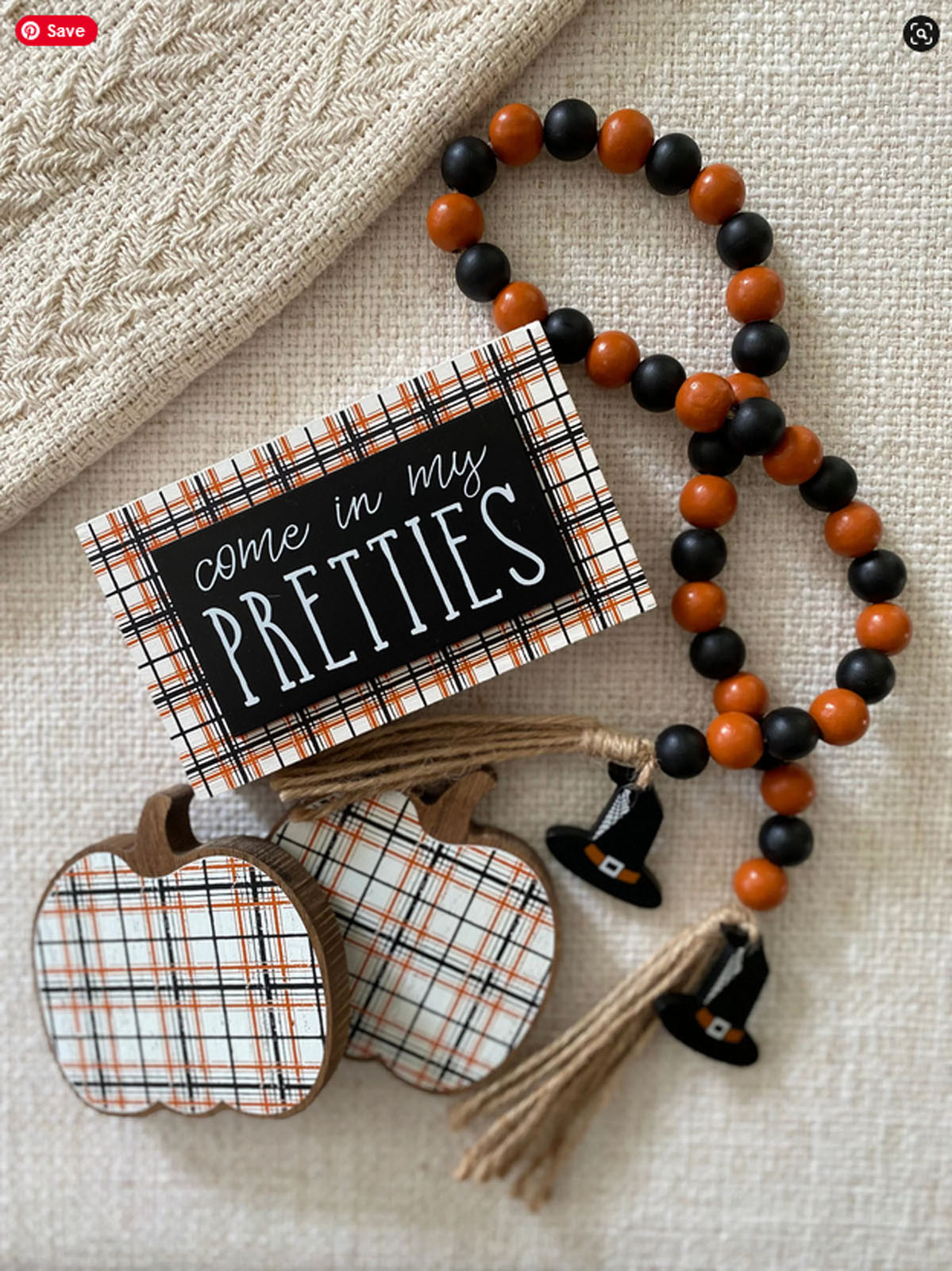 Collins Halloween Decor - Come In My Pretties Block Sign