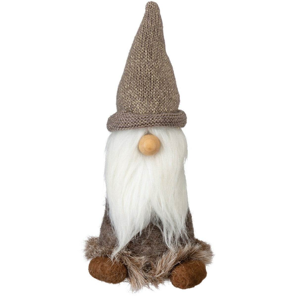 PBK Christmas Decor - Medium Winter Brown Gray Gnome