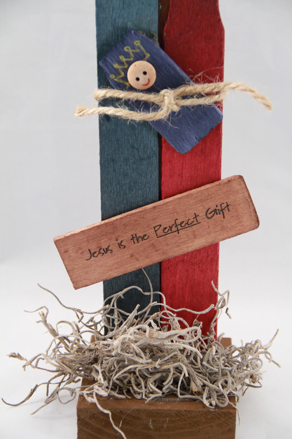 AGD CHRISTmas Decor - Prim Wood Thank Jesus Perfect Gift #PSN-02