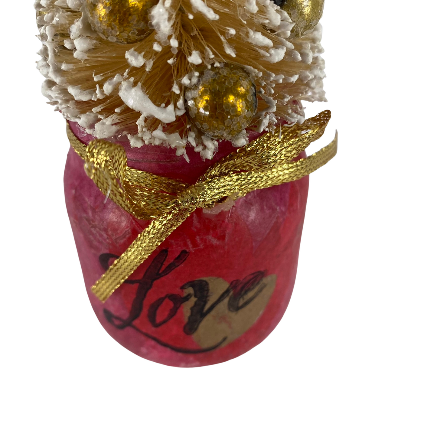 AGD Valentines Decor - Sisal Tree Love Decoupage Glass Jar