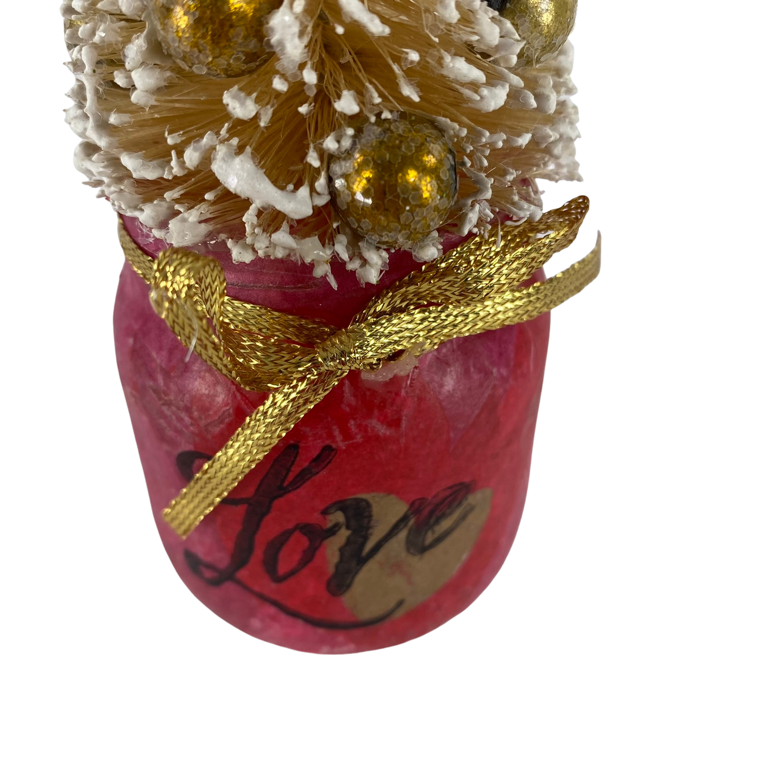 AGD Valentines Decor - Sisal Tree Love Decoupage Glass Jar