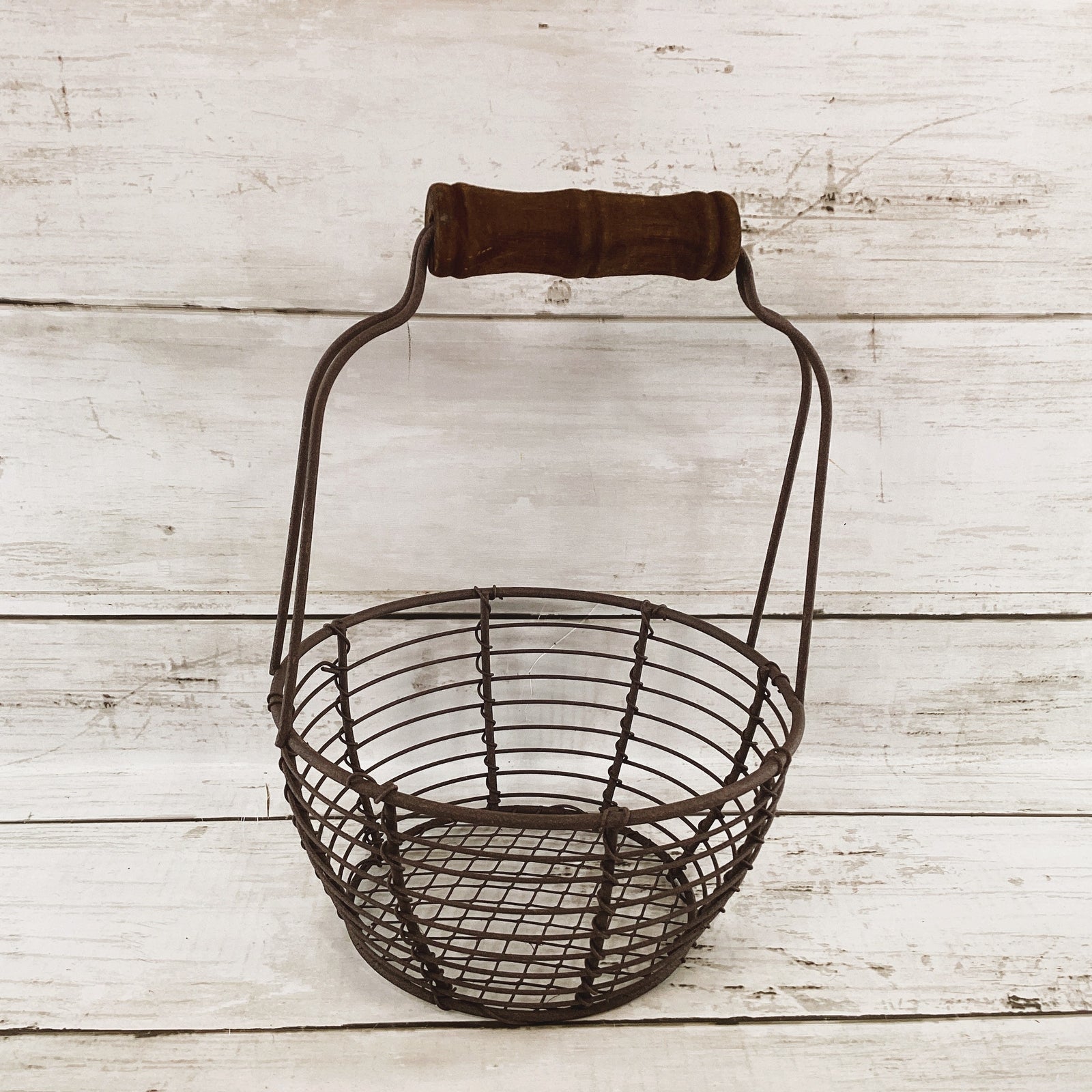 CWI Easter Decor - Prim Egg Basket Wood Eggs Birds Nest Blue Bundle