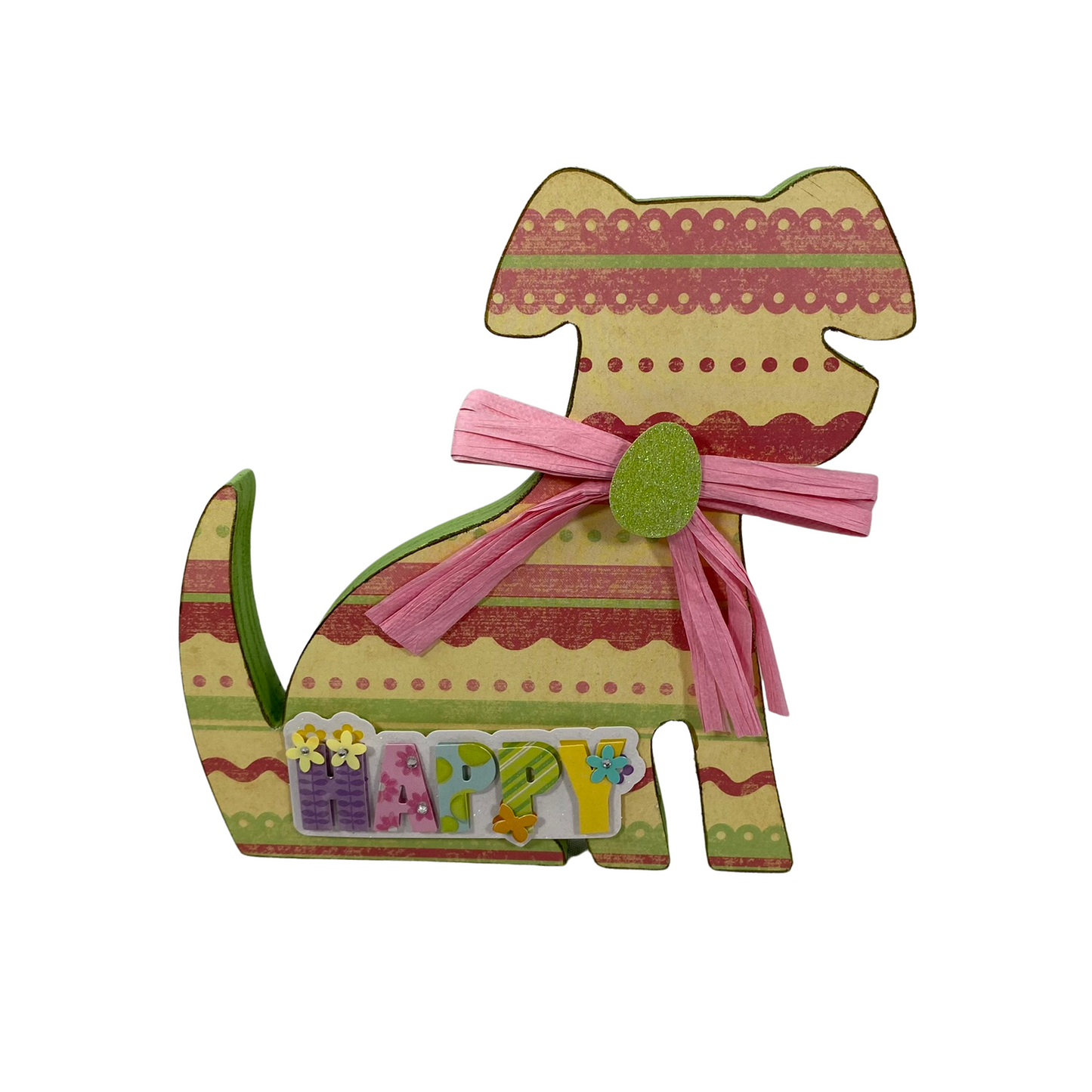 AGD Easter Decor - Spring Pastel Cat Dog Chunky Tabletop Sitter 2pc Set