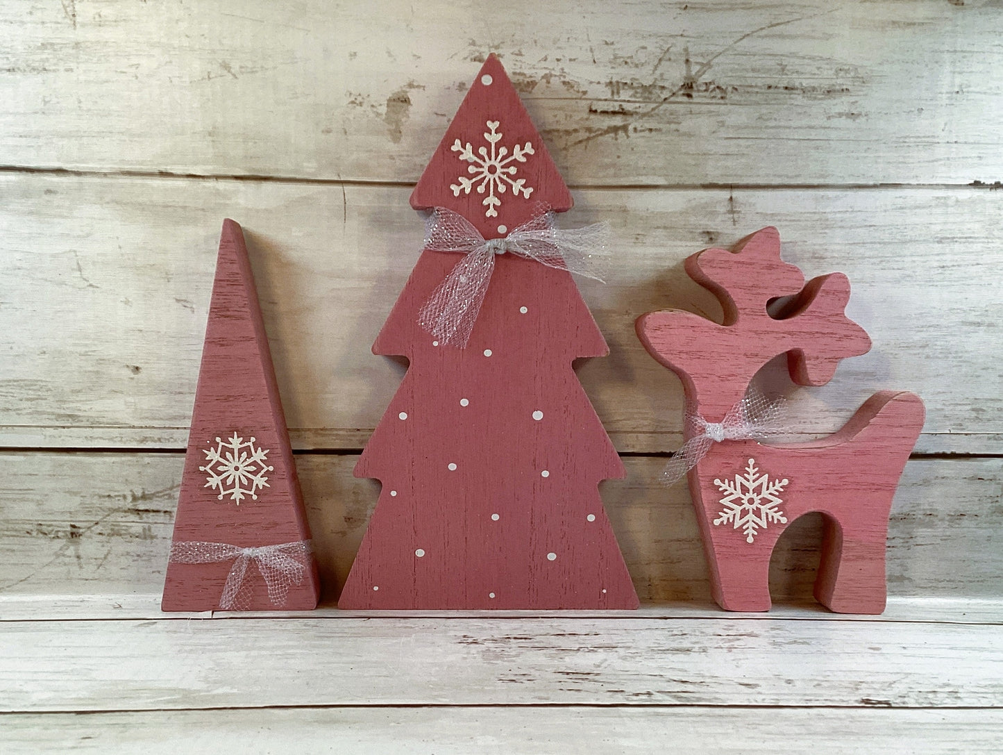 AGD Christmas Decor - Merry Retro Mid Century Pastel  Deer Tree 3pc