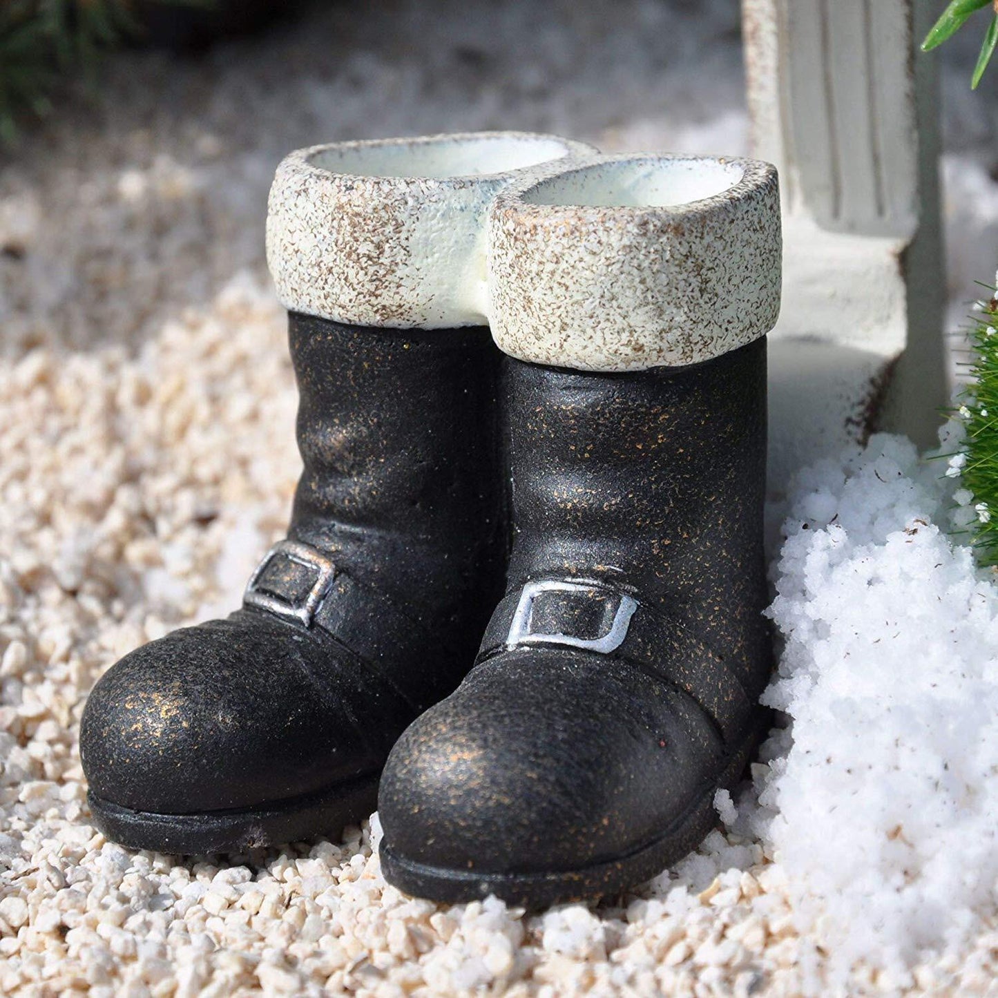 MW Studio M Fairy Garden Decor- Miniature Christmas Santa Boots