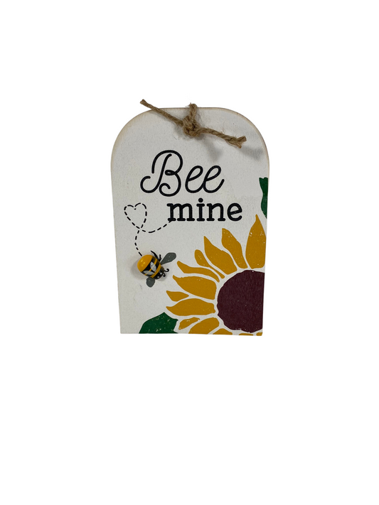 AGD Summer Decor - Wood Tag Sunflower Bee Mine Tier Tray Sitter