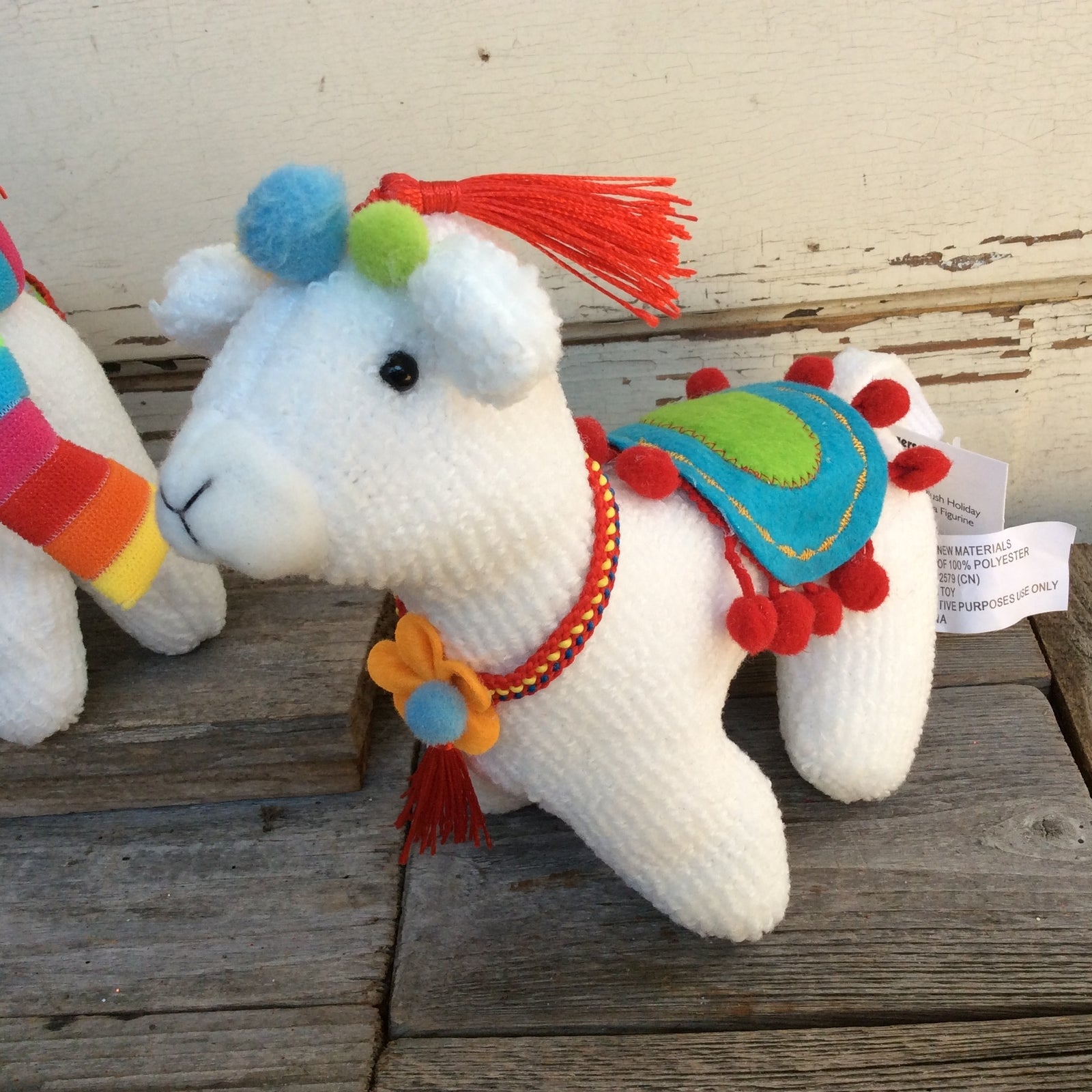 Gerson Christmas Decor - Plush Stuffed Llama Figurines 3pc Set