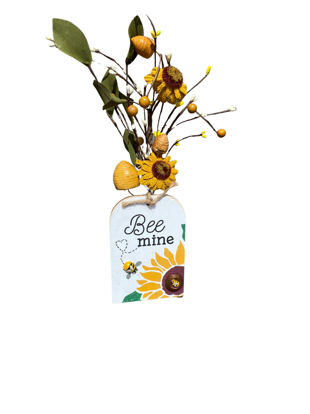 AGD  Spring Summer Decor  – Primitive Bee Mine Sunflower Floral Display