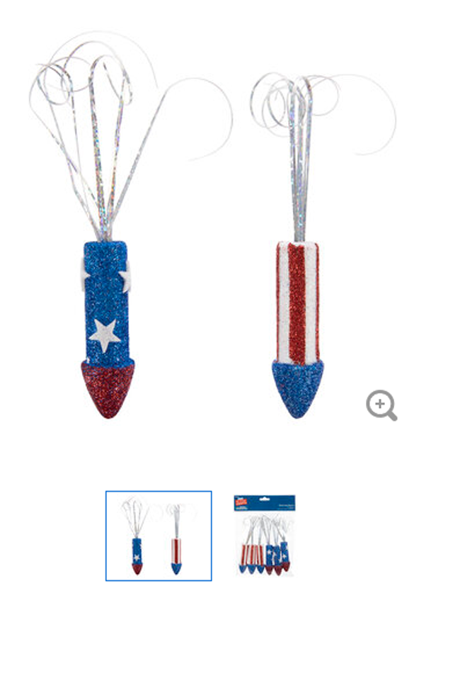 HL Patriotic Decor - Foam Stars and Stripes Glitter Firecracker 12pc Set