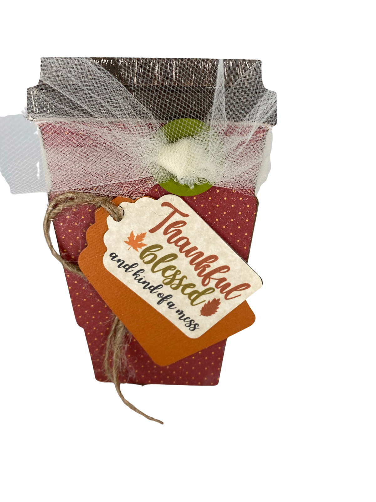 AGD Fall Decor - Jesus Pumpkin Spice Coffee Cup Reversible MDF Wood 2pc set