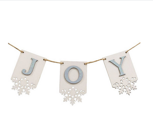 CWI  Christmas Decor - Joy Tier Tray Mini Small Banner Garland Clip