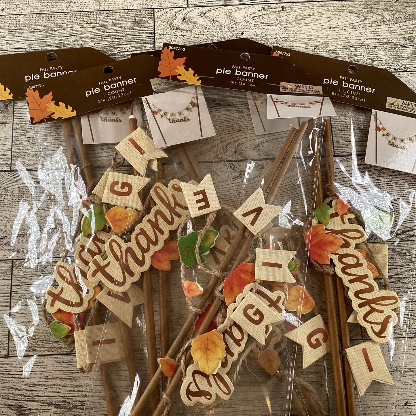 HL Fall Baking Supplies - Give Thanks Cake Pie Banner Garland 5 Set