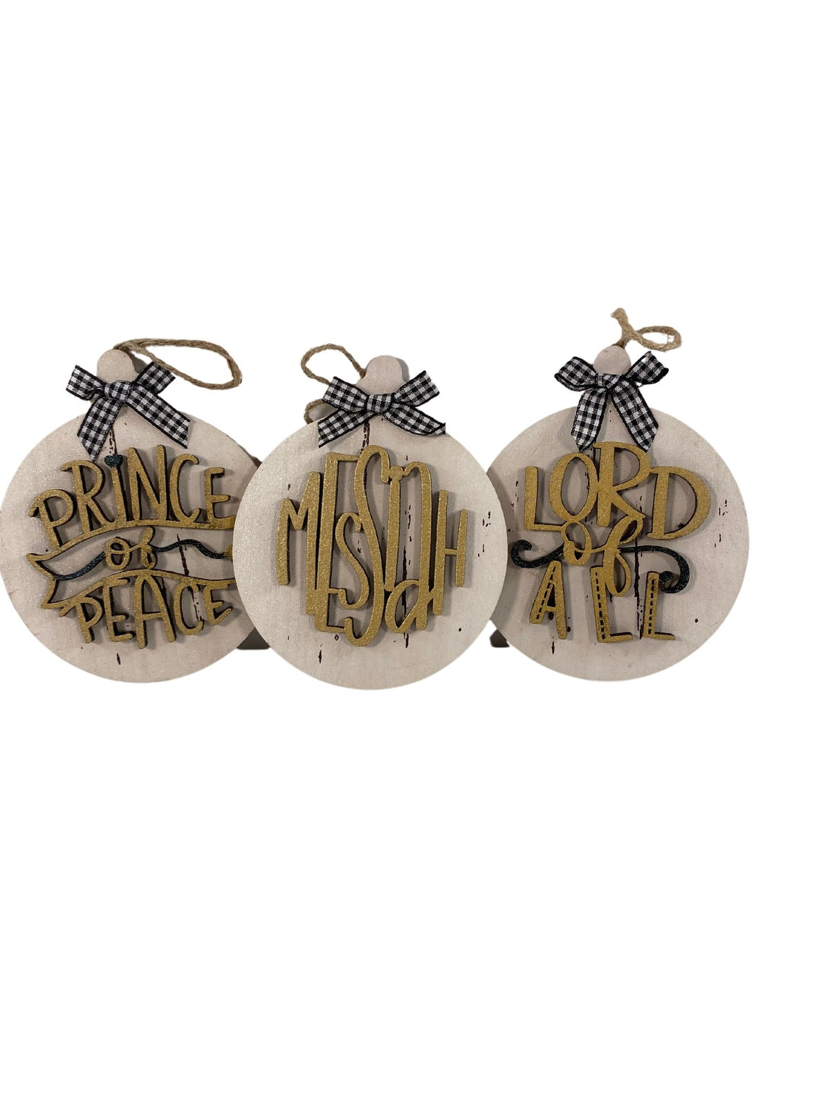 AGD Christmas Decor -  Names of God Advent Layered Wood Ornaments 12pc