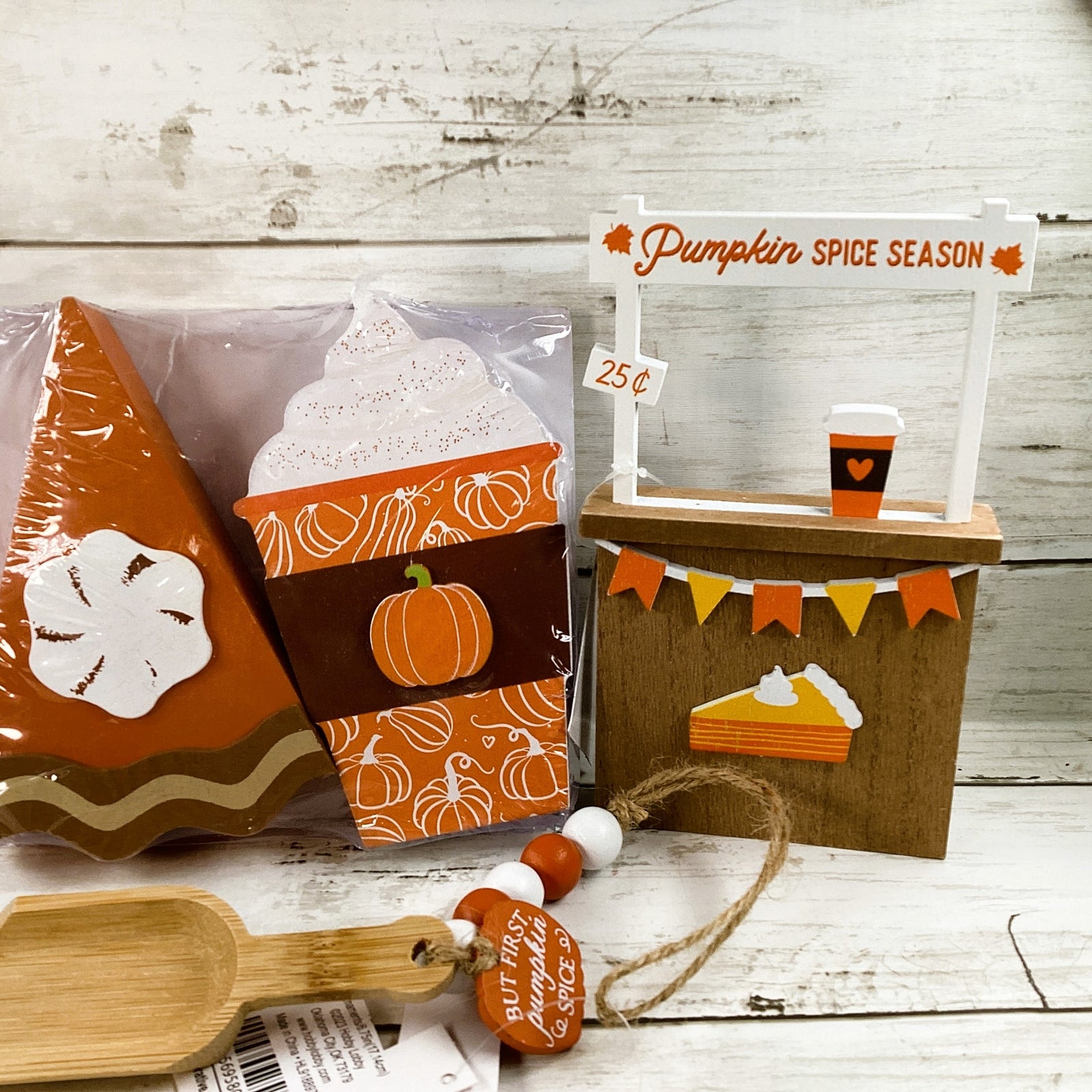 HL Fall Decor - Pumpkins Spice Booth Spoon Pie LatteTier Tray 5pc Set