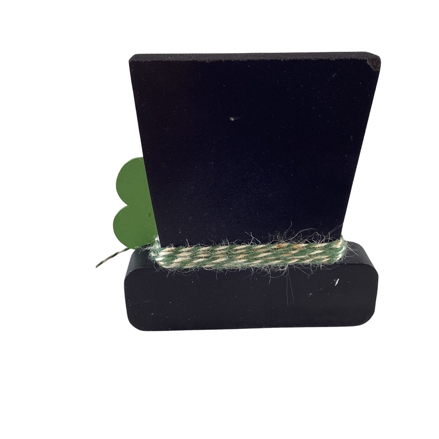 AGD Saint Patrick Decor - Chunky Wood Shamrock Leprechaun Tophat Sitter