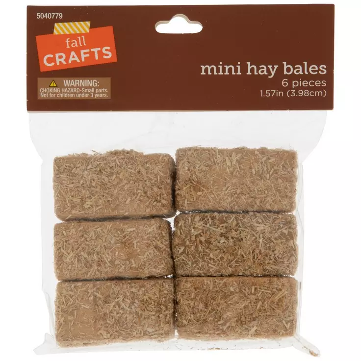 HL Craft Supply - Miniature Fairy Garden Straw Bale of Hay 2pks